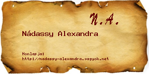 Nádassy Alexandra névjegykártya