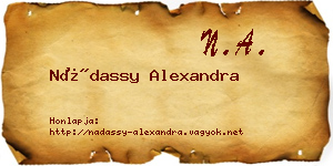 Nádassy Alexandra névjegykártya